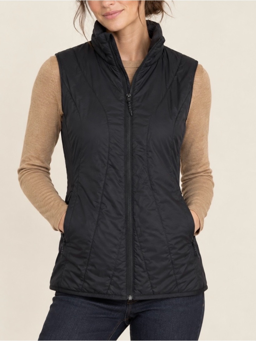 Icebreaker Merino Loft Hyperia Vest L Black Gorpcore Puffer Hiking Full Zip